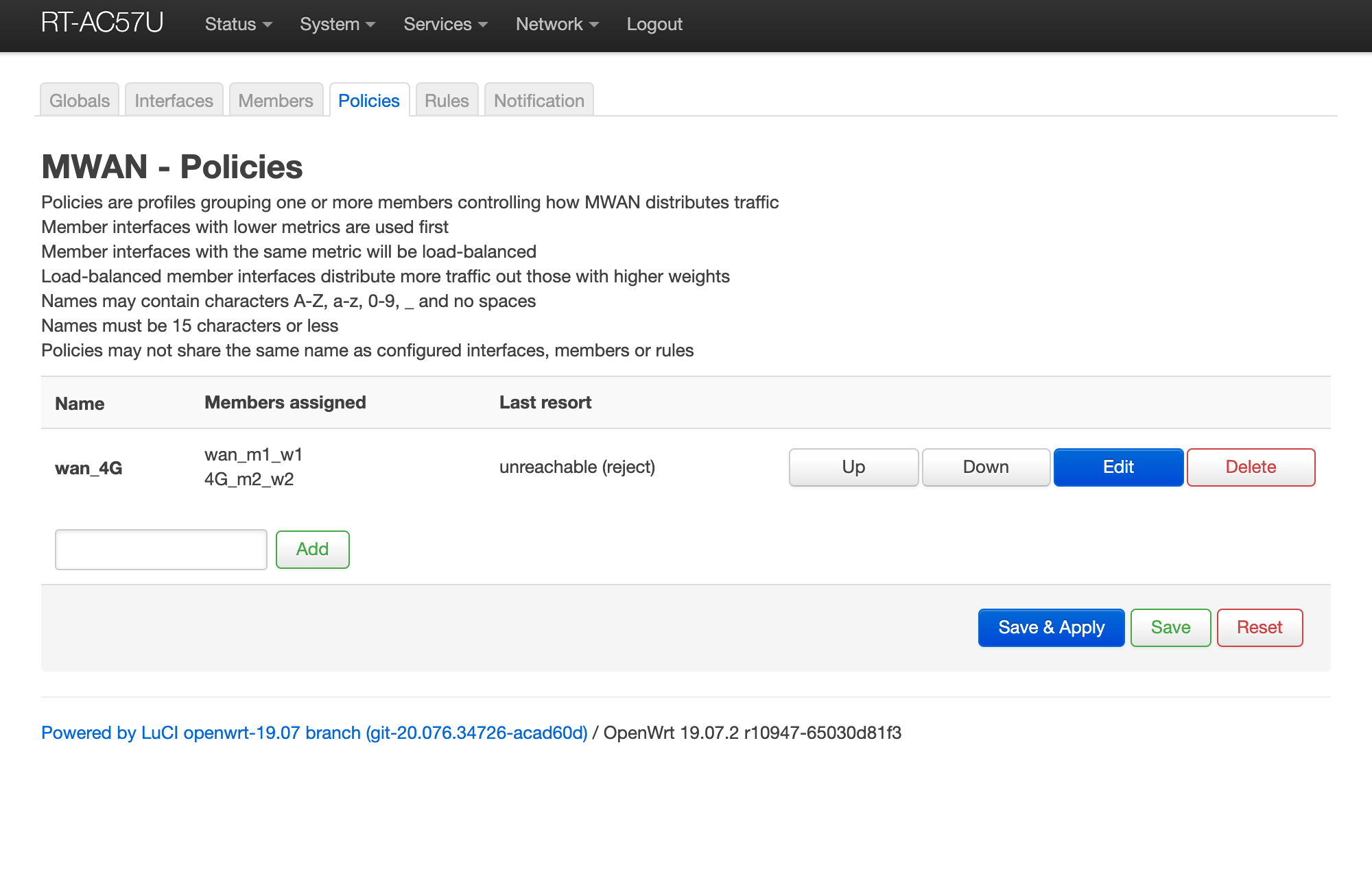 OpenWrt Load Balancing (MultiWAN Manager) Policies