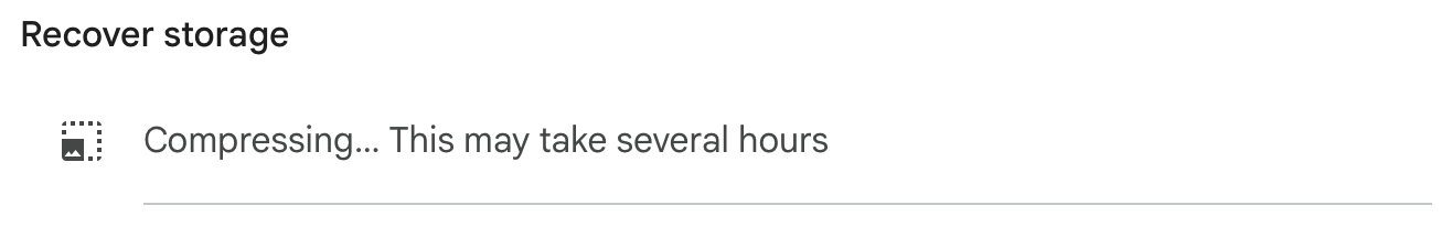 Recover Storage – Compressing