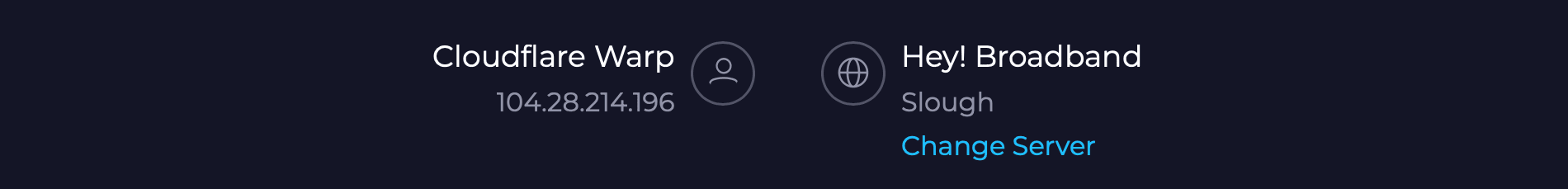 SpeedTest website showing source of traffic through the tunnel