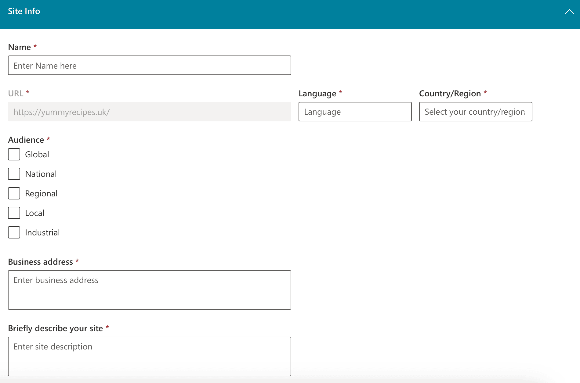 Bing PubHub - dodawanie Informacje o witrynie