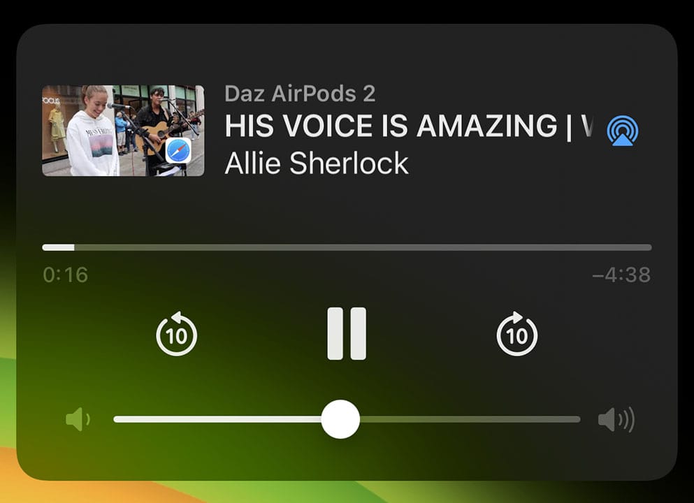 YouTube via Safari on Lock Screen iPhone