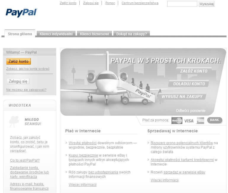 PayPal PL - zrzut ekranu 1