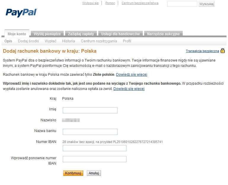 PayPal PL - zrzut ekranu 6