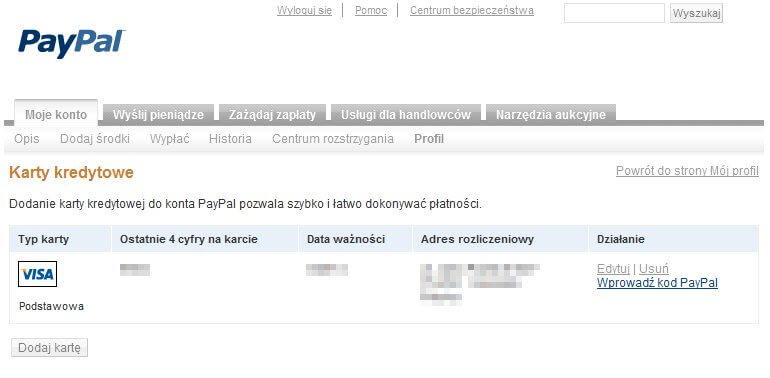 PayPal PL - zrzut ekranu 8.3