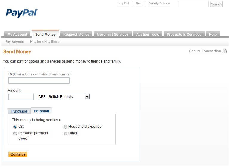 PayPal Transfer - zrzut ekranu 1