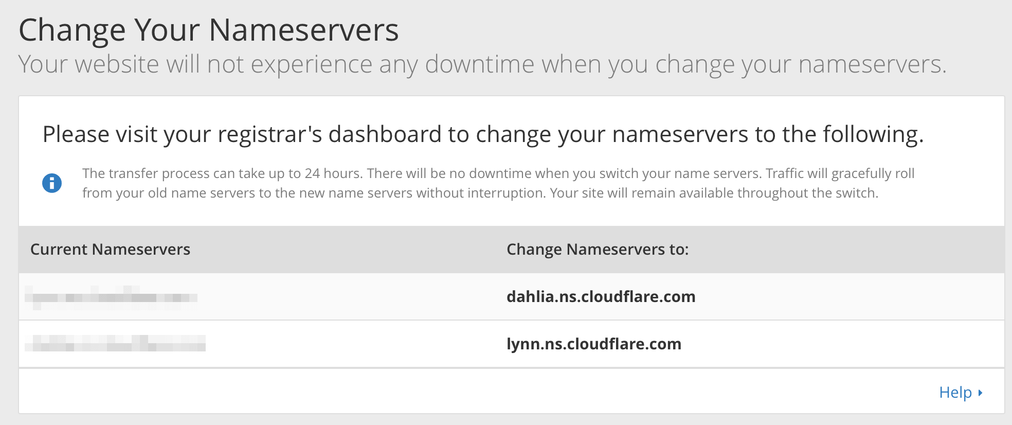 add website change nameservers