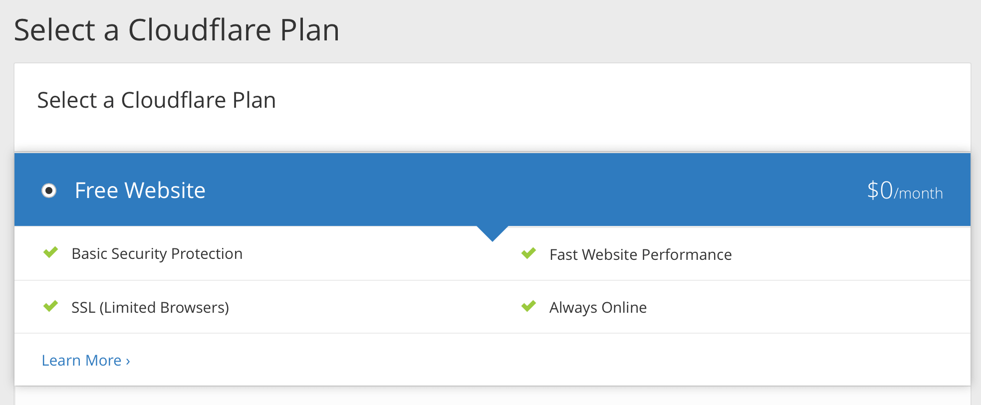 add website select plan