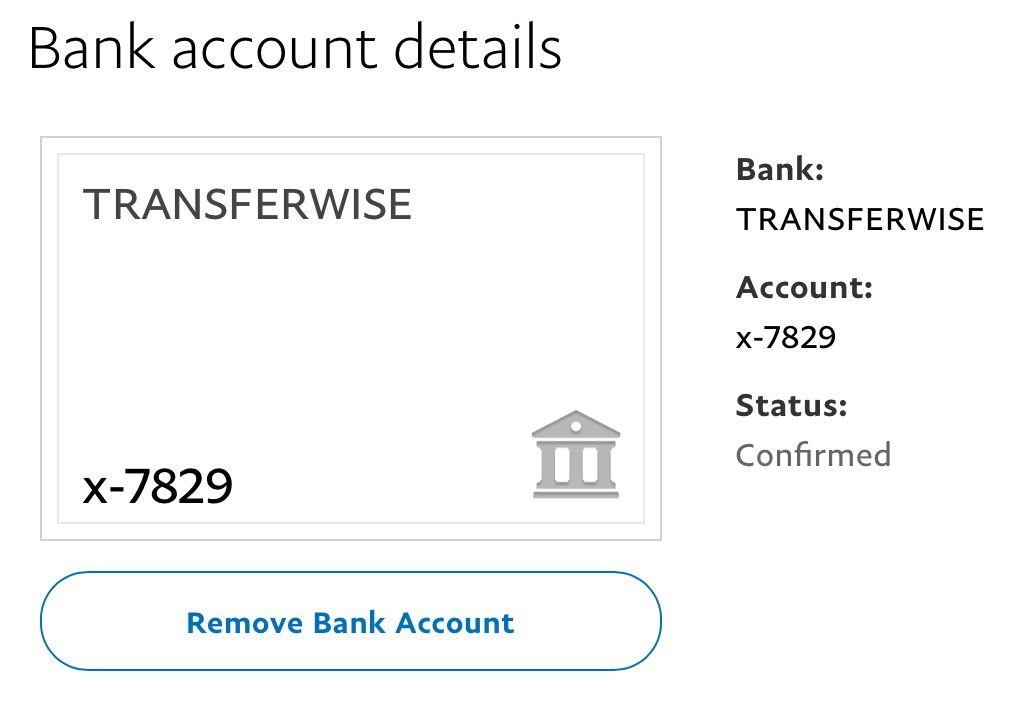 TransferWise Account Confirmed at PayPal