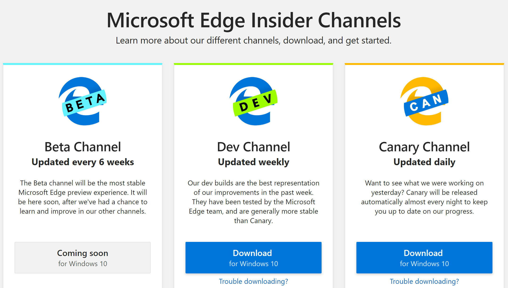 Microsoft Edge Insider Channels