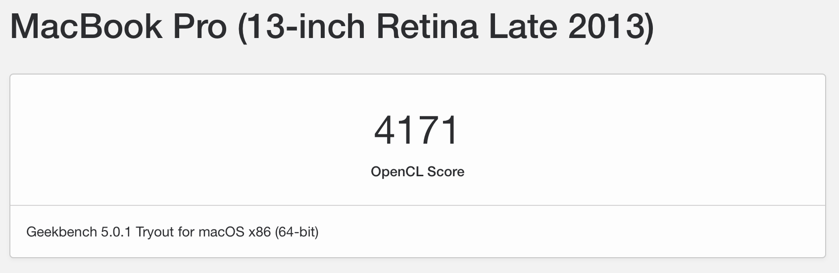 GPU Benchmark - OpenCL - result 1-1