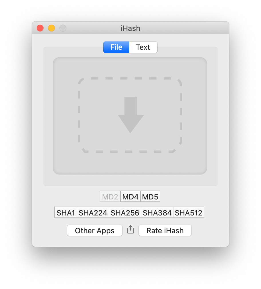 iHash - Okno aplikacji