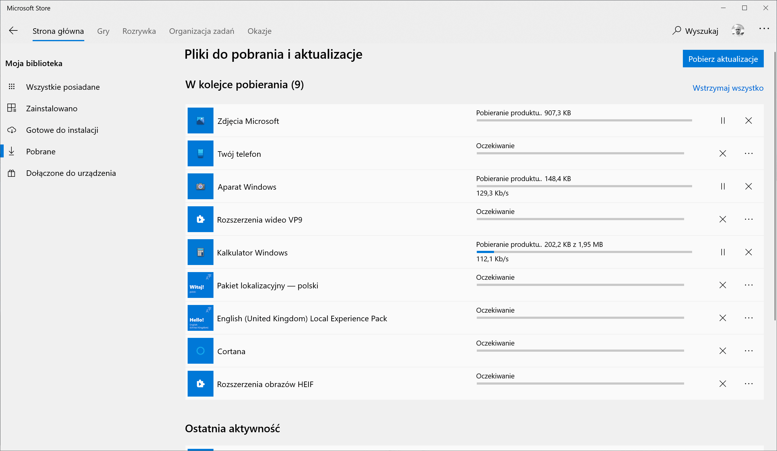 Sklep Microsoft Store - Pliki do pobrania i aktualizacje