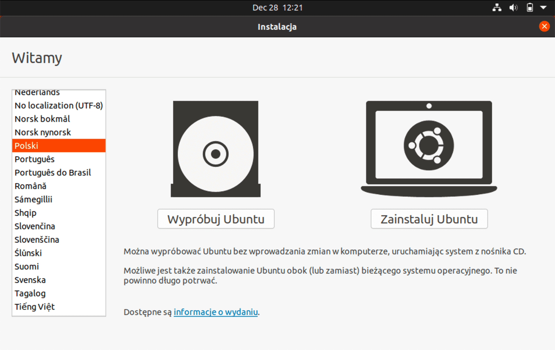 Ubuntu z USB - Instalacja