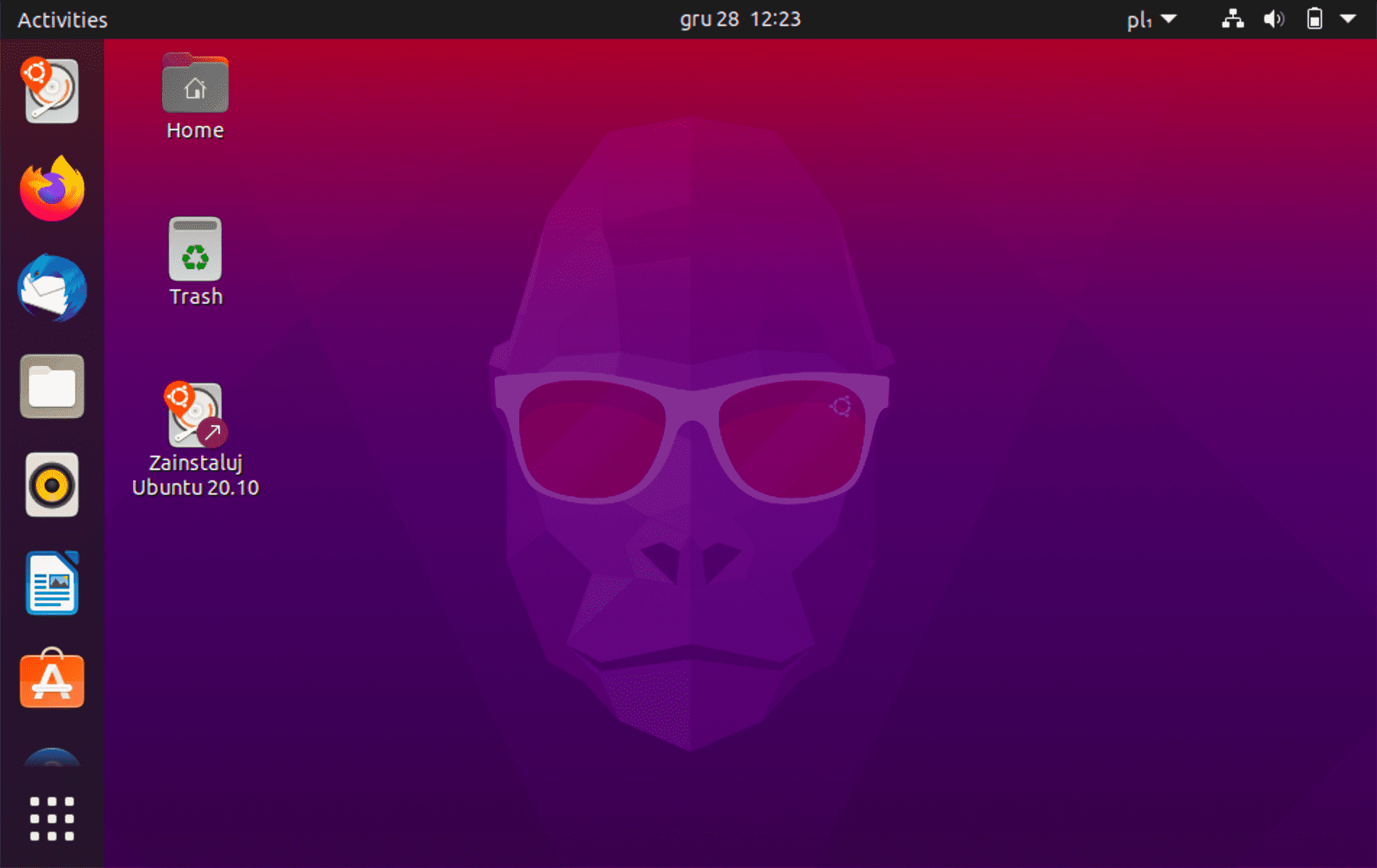 Ubuntu z USB - Pierwsze uruchomienie