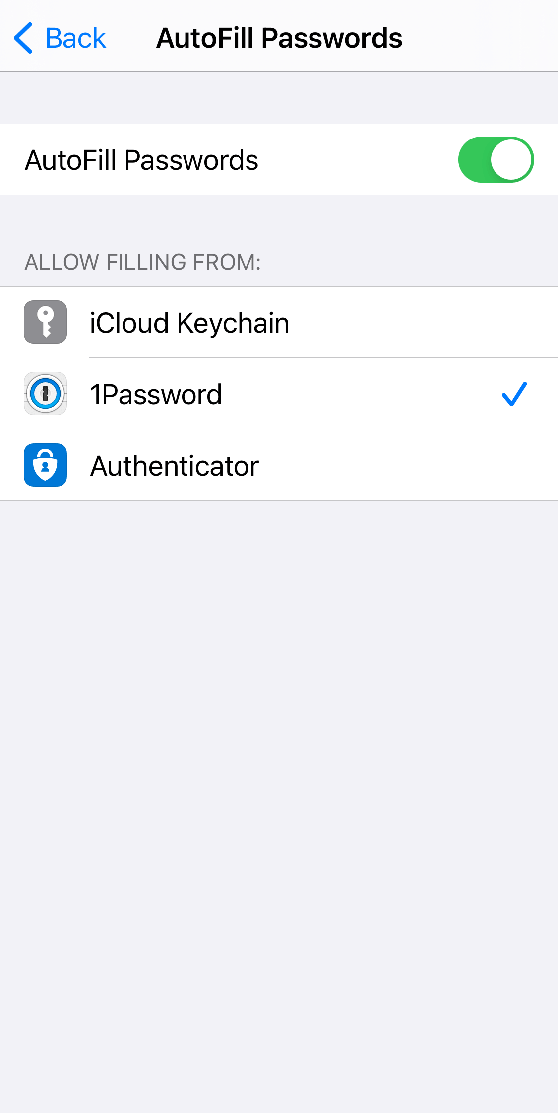 iOS AutoFill Passwords