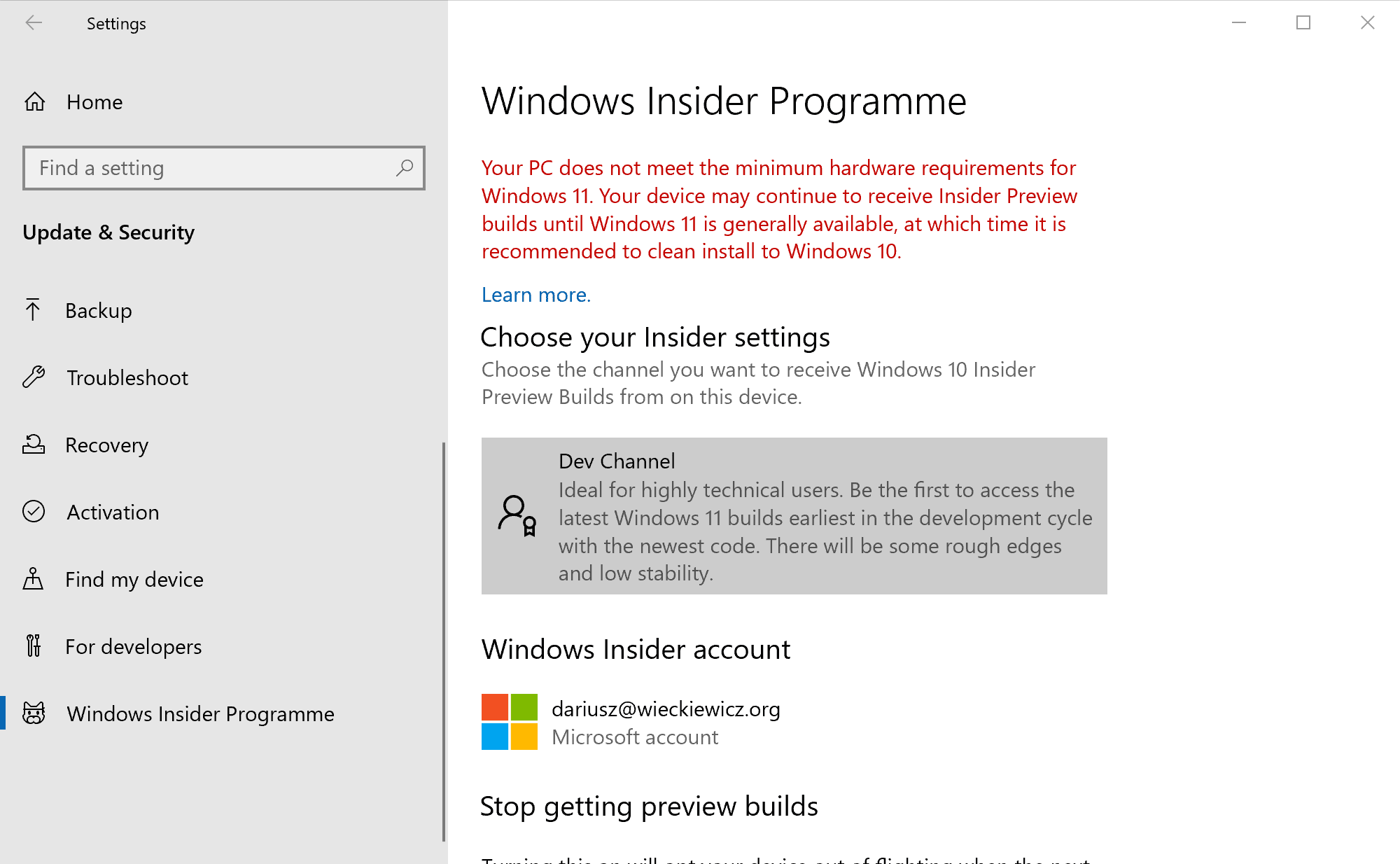 Windows Insider Programme