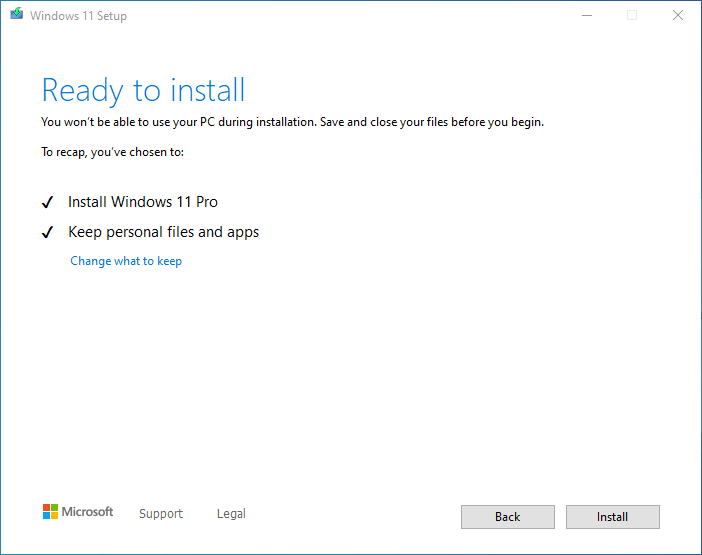Windows 11 Ready to install