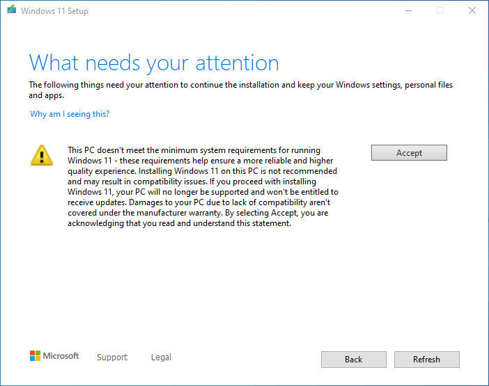 Windows 11 What needs your attention