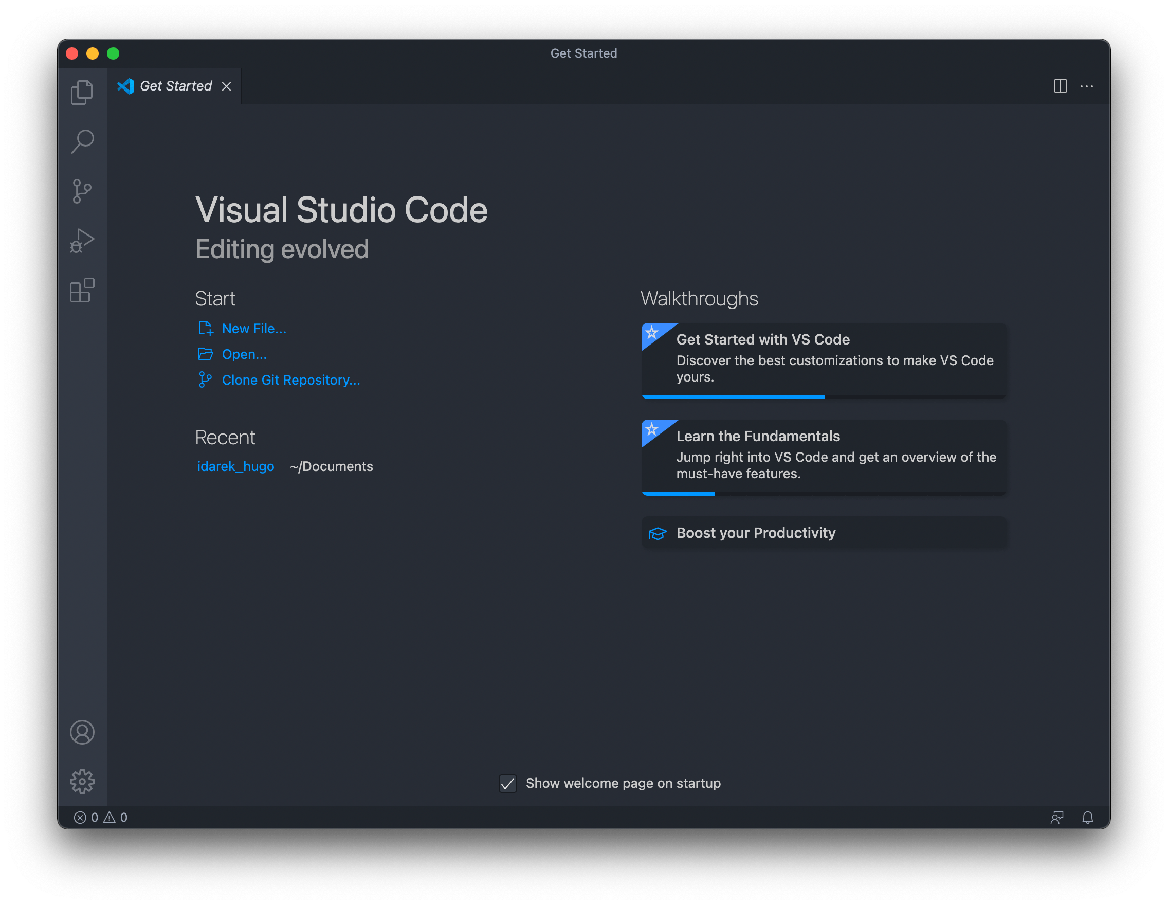 Visual Studio Code – Start