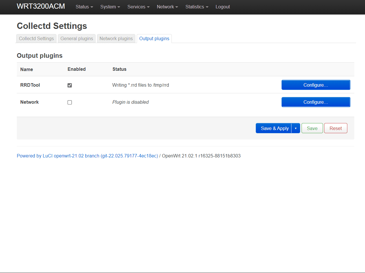 Collectd Settings - Output Plugins