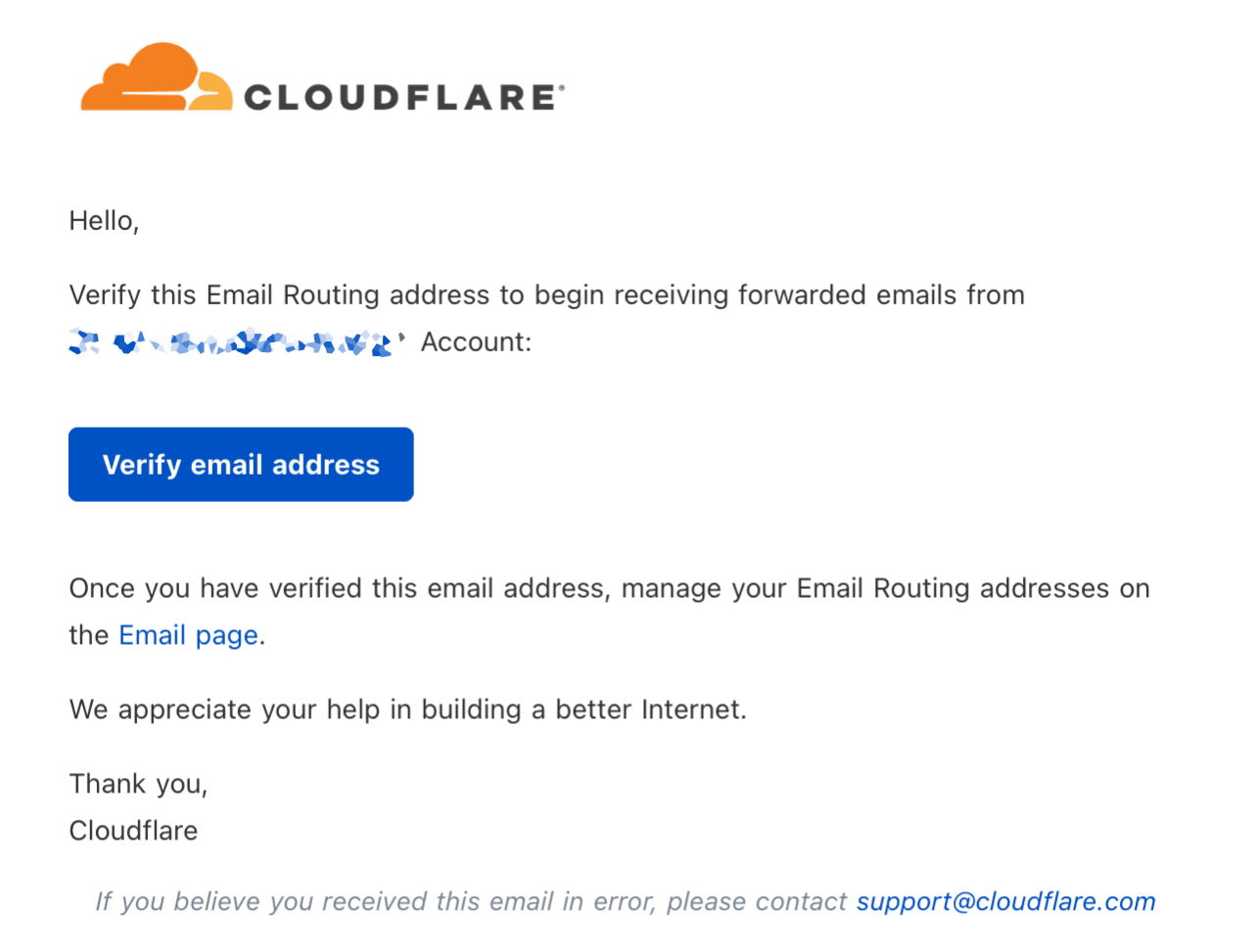 CloudFlare - Email Routing Verification