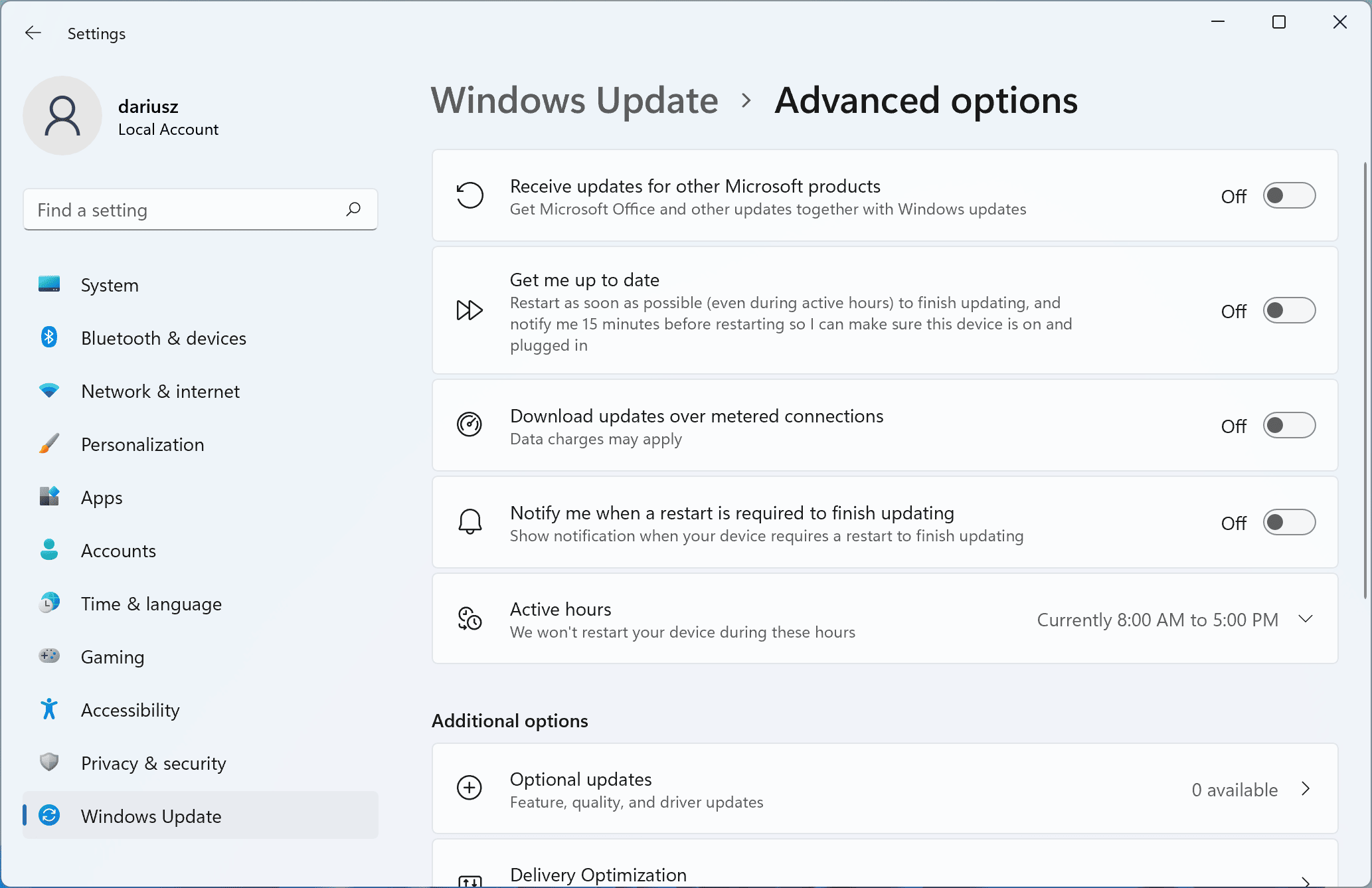 Windows 11 – Receive updates for other Microsoft products