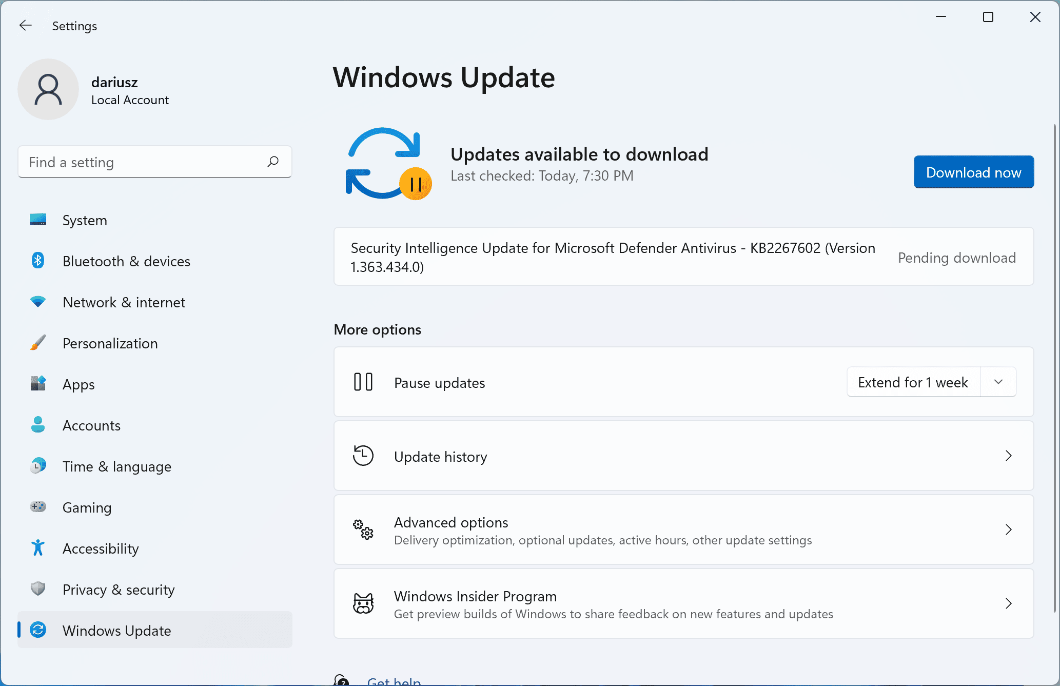 Aktualizacje systemu Windows 11