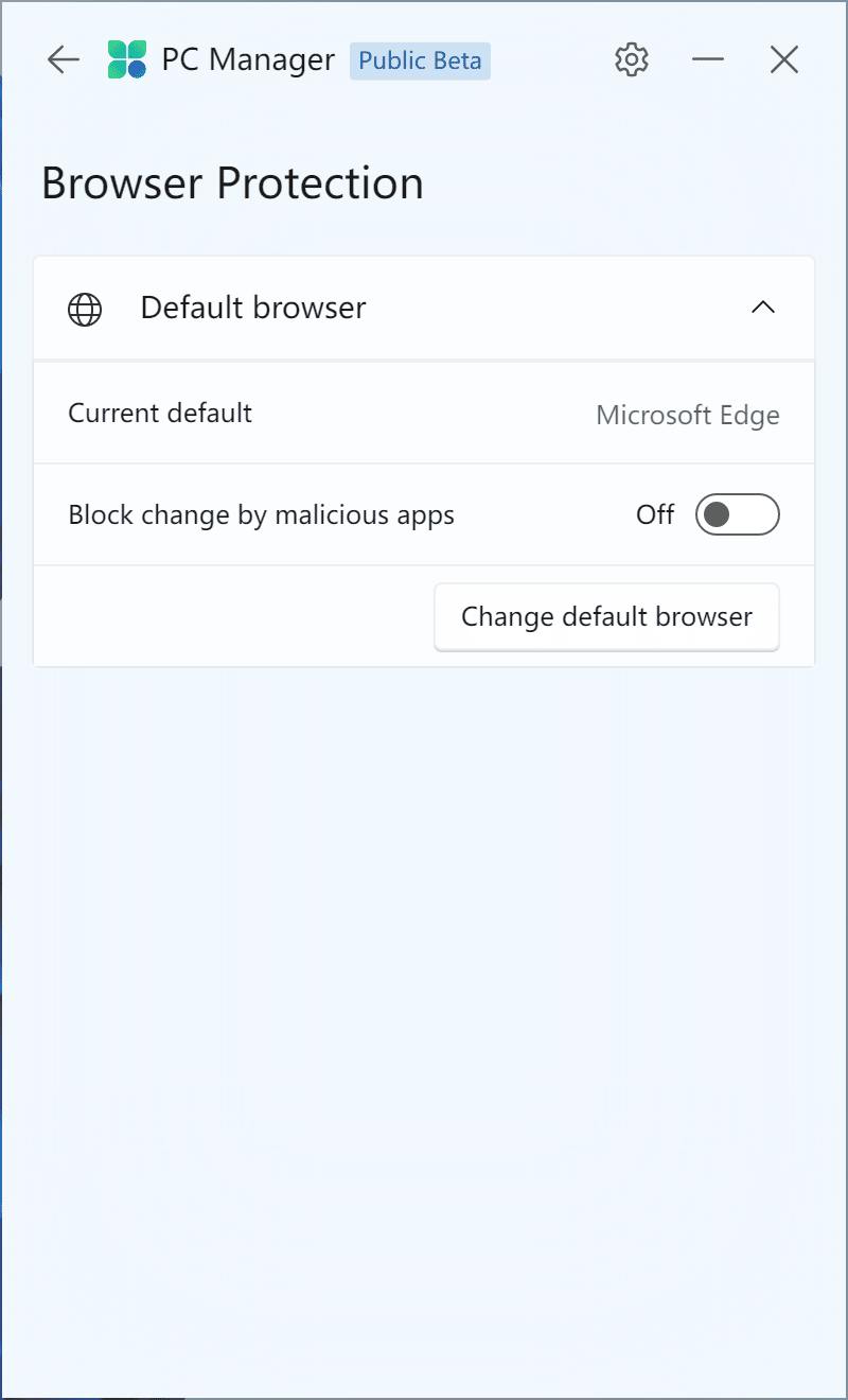 PC Manager Browser protection