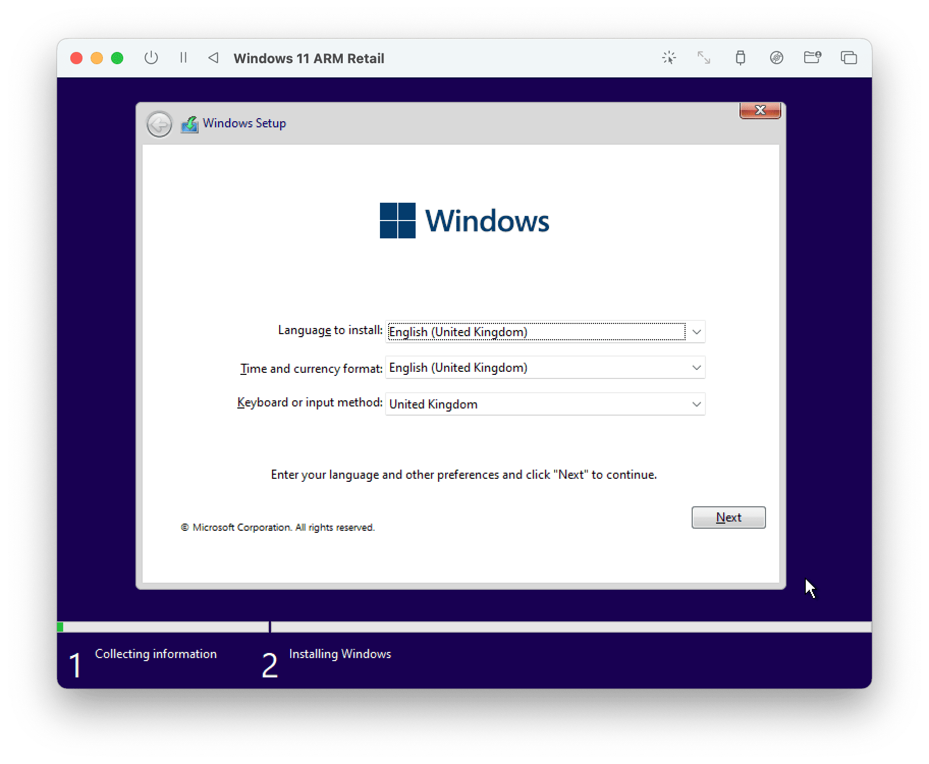 UTM Windows Setup
