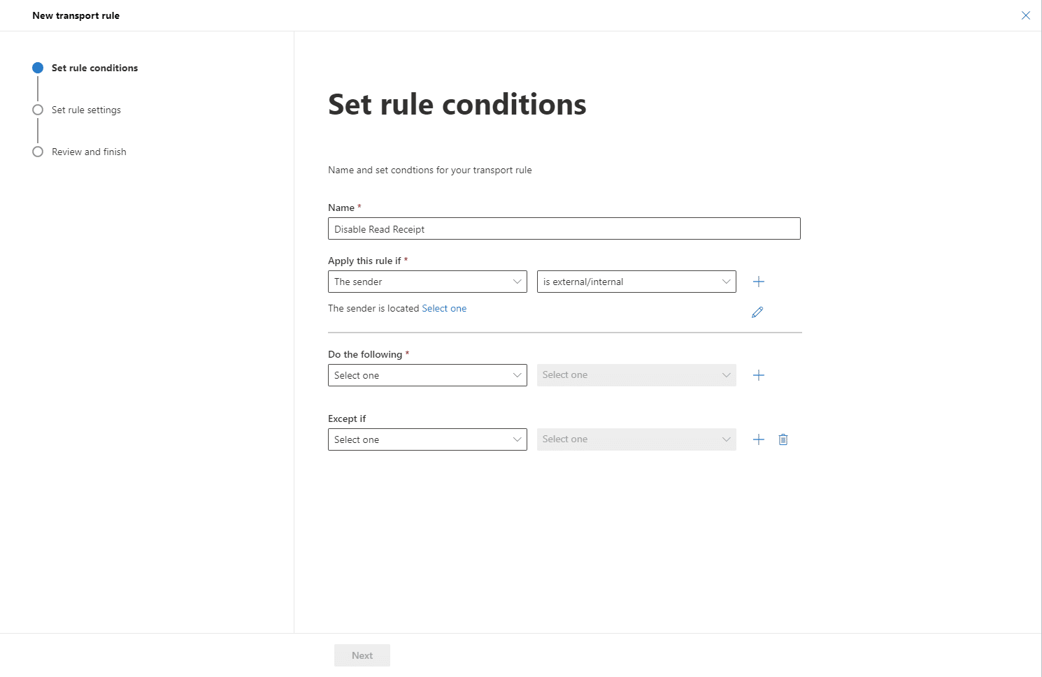 Set Rule Conditions