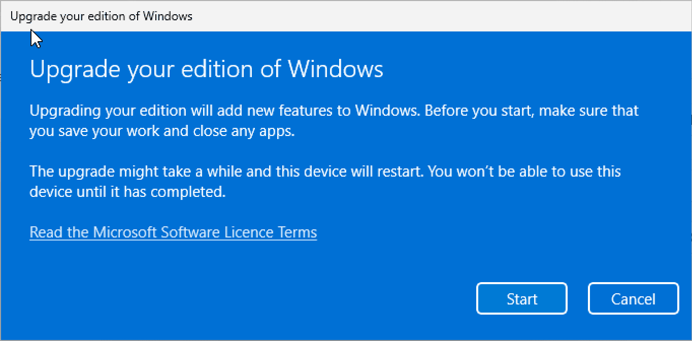 Upgrade your edition of Windows - Windows 11 - UTM