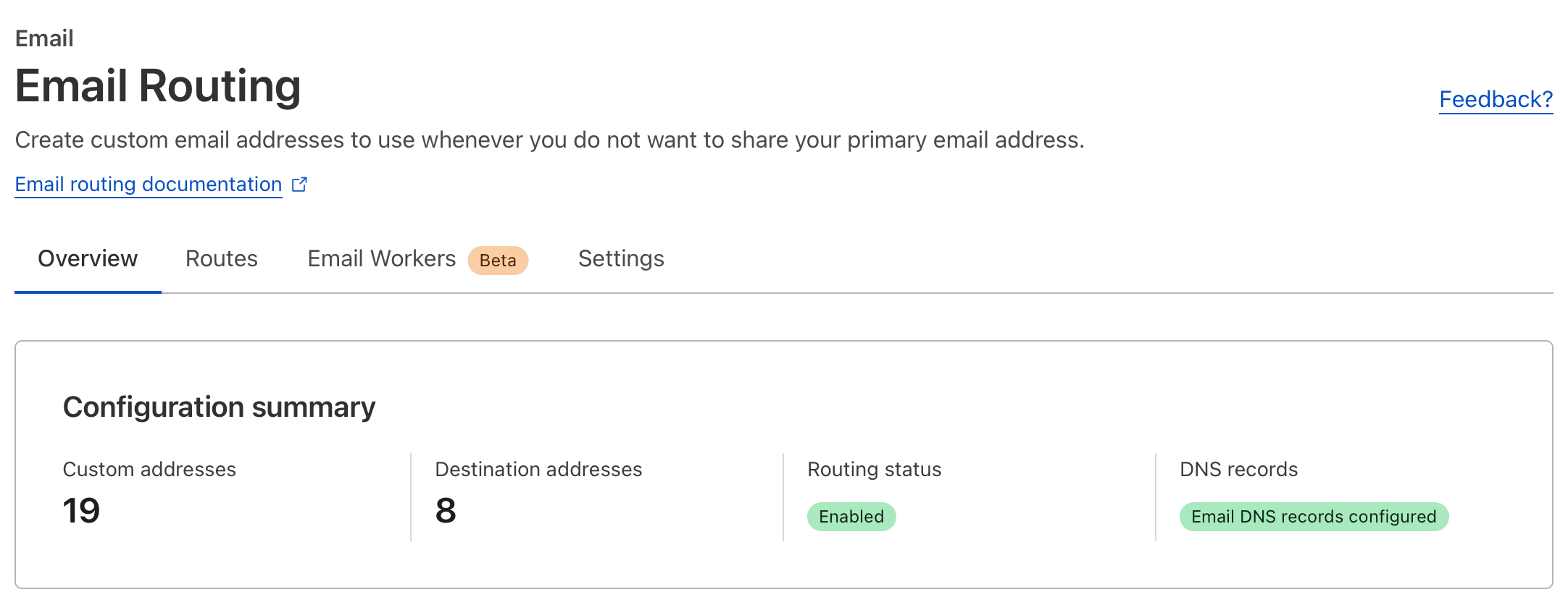 CloudFlare - Email Routing Enabled
