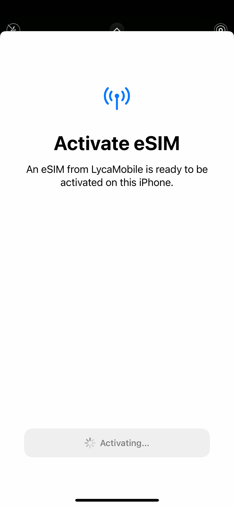 Another try activating eSIM on LycaMobile