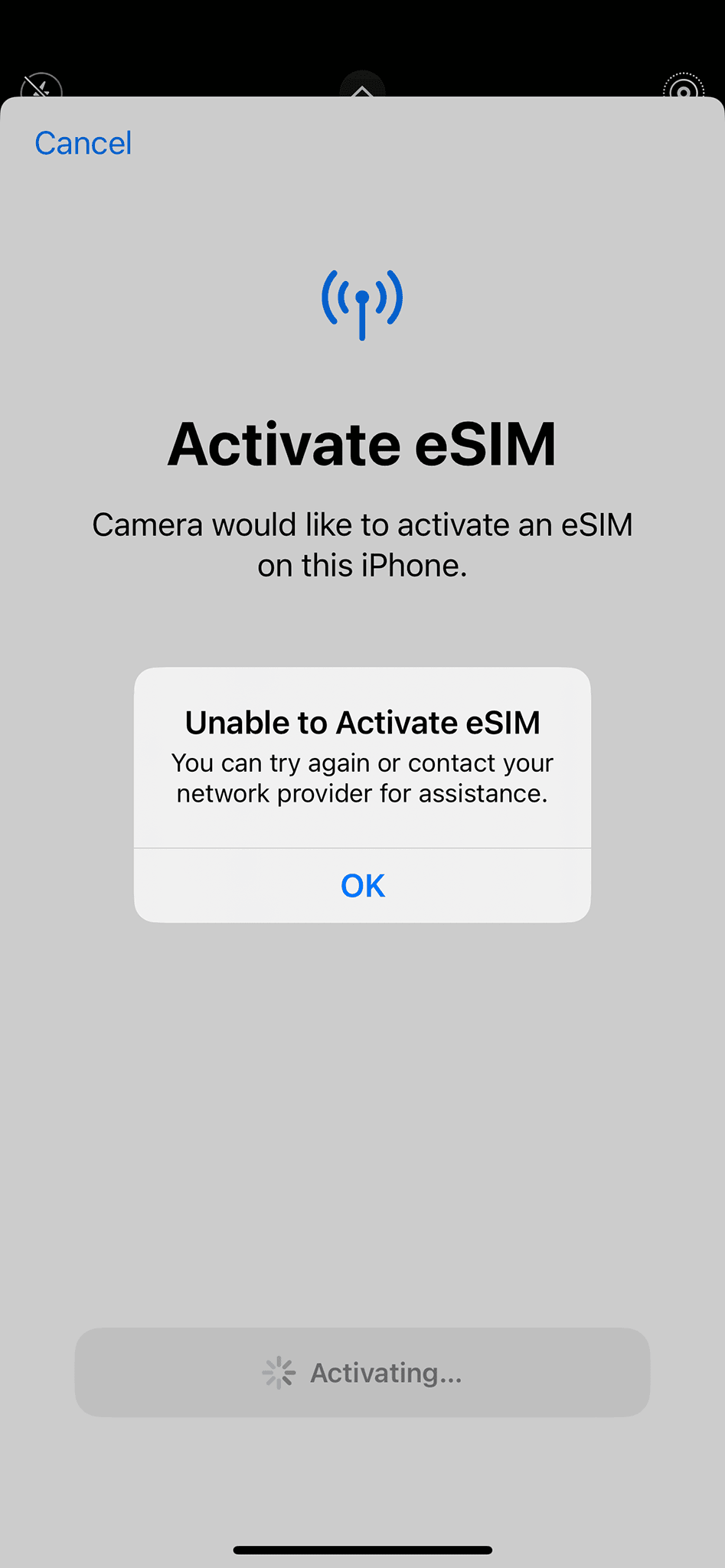 Unable to activate eSIM on LycaMobile