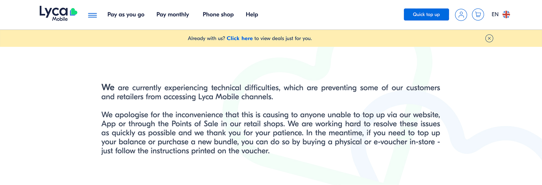 LycaMobile website down