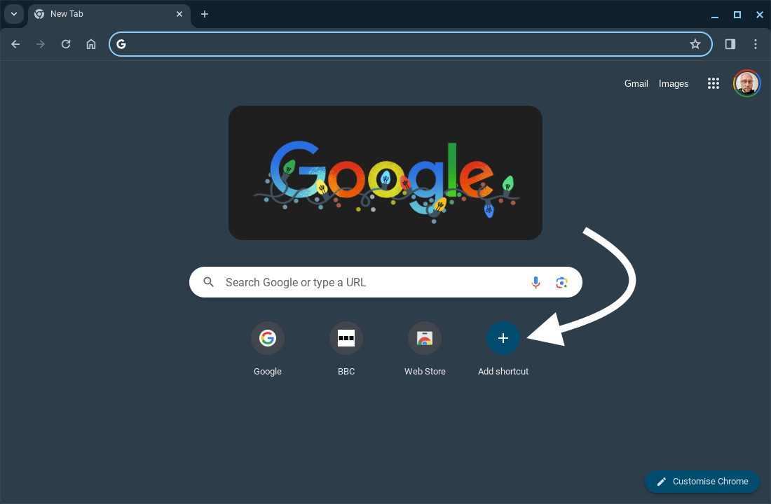 ChromeOS Flex - Google Chrome - Add Shortcut button