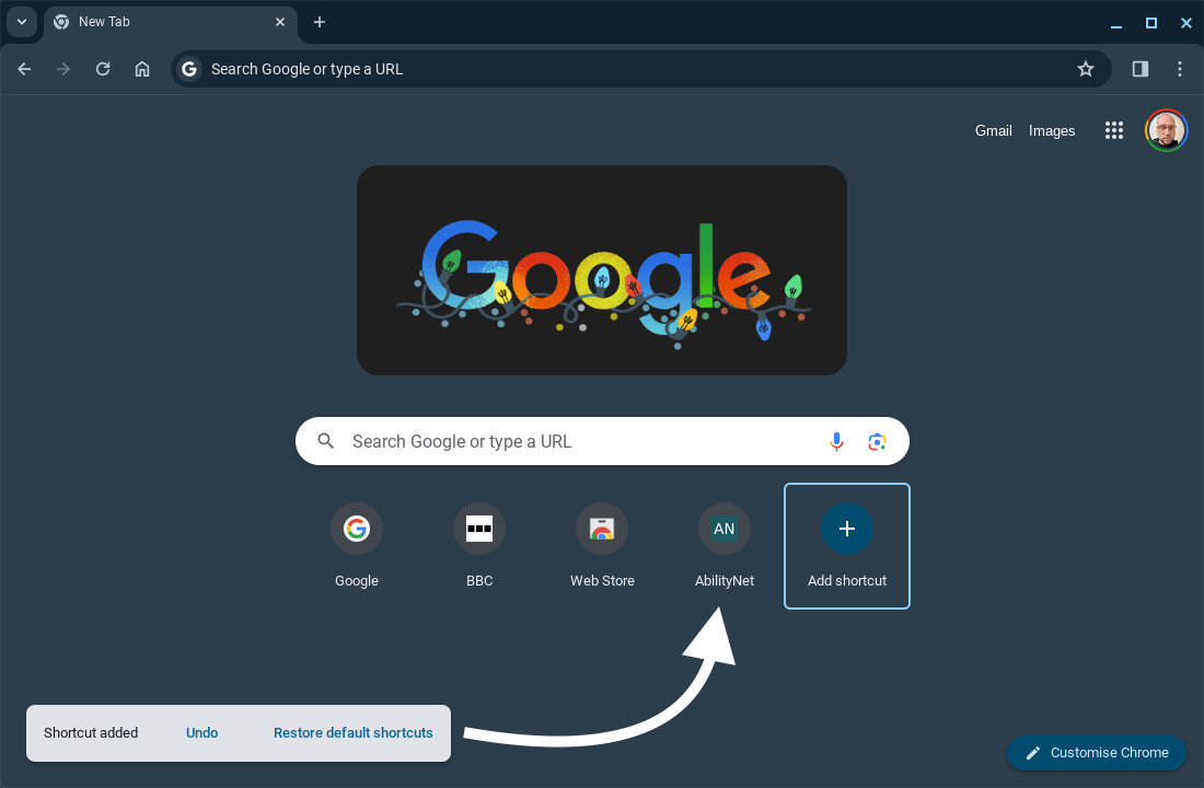 ChromeOS Flex - Google Chrome - Shortcut added