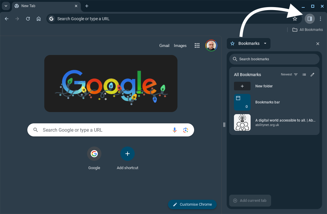 ChromeOS Flex - Google Chrome - Side Panel