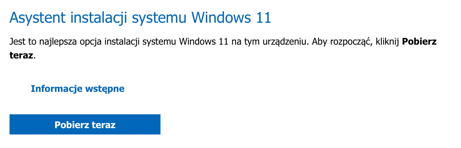 Asystent instalacji systemu Windows 11